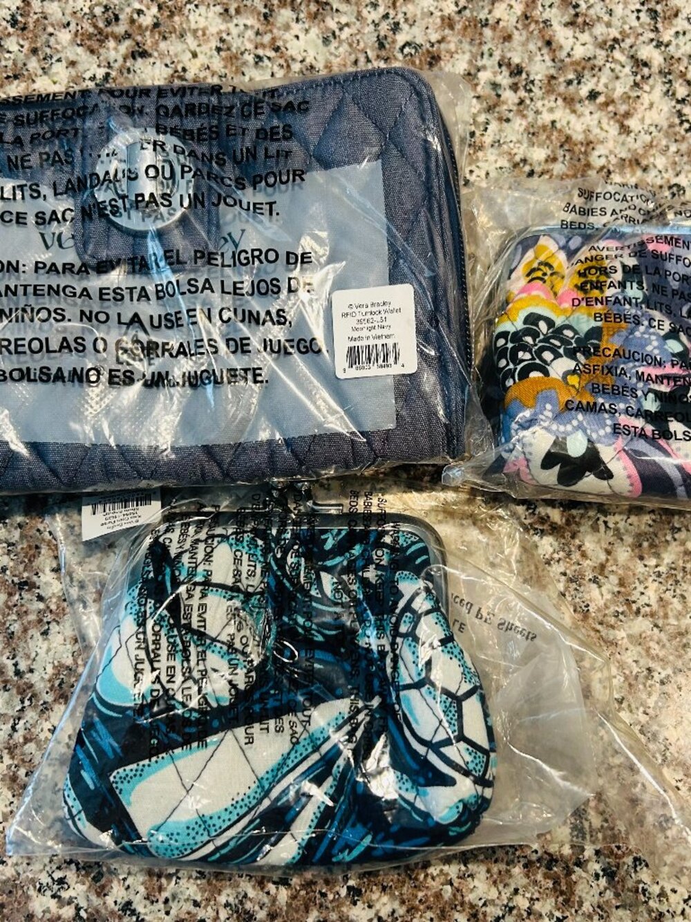 3 PC- Vera Bradley Lot: 2 Kisslock Coin Purses & 1 RFID Turnlock Wallet NWT